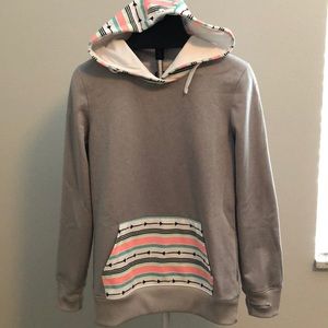 Grey and multi colored hoodie